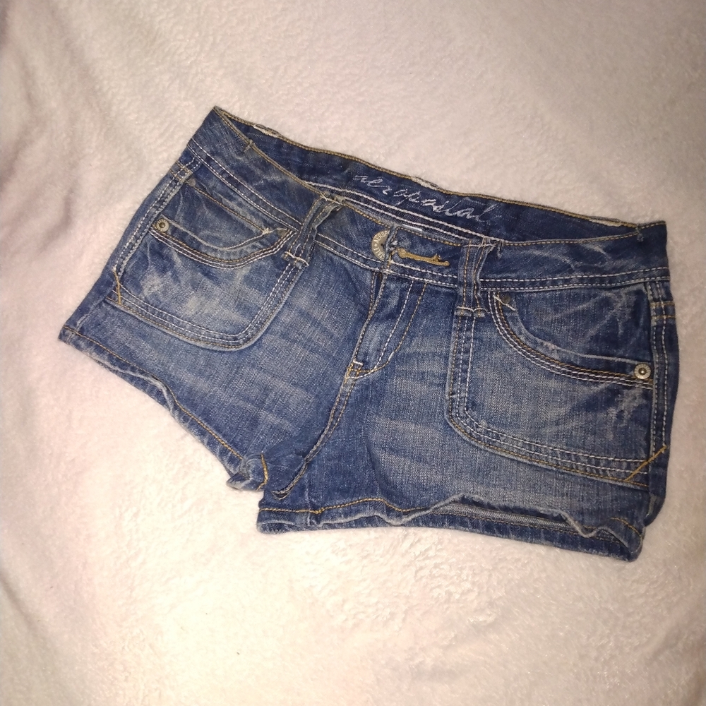 Aeropostale Blue Jean Shorts Classic Cutoff Style